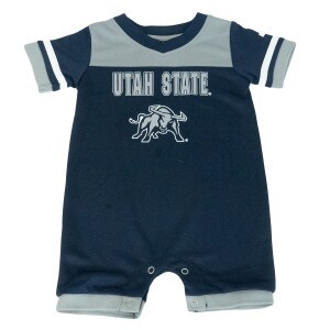 Colosseum Infant Romper Utah State Aggie Bull Navy Gray White